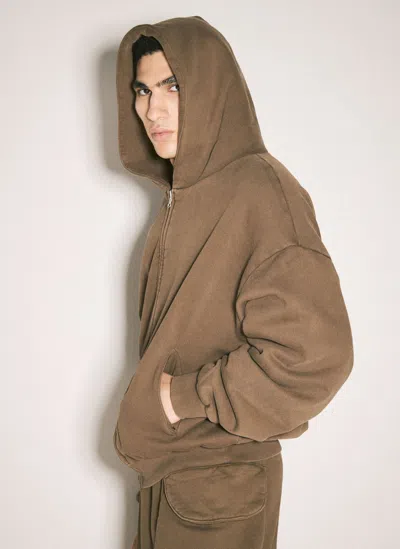 Entire Studios Long-sleeved Hooded Hoodie In Brown