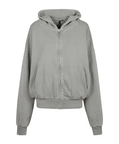 Entire Studios Gray Thermal Hoodie In Rhino