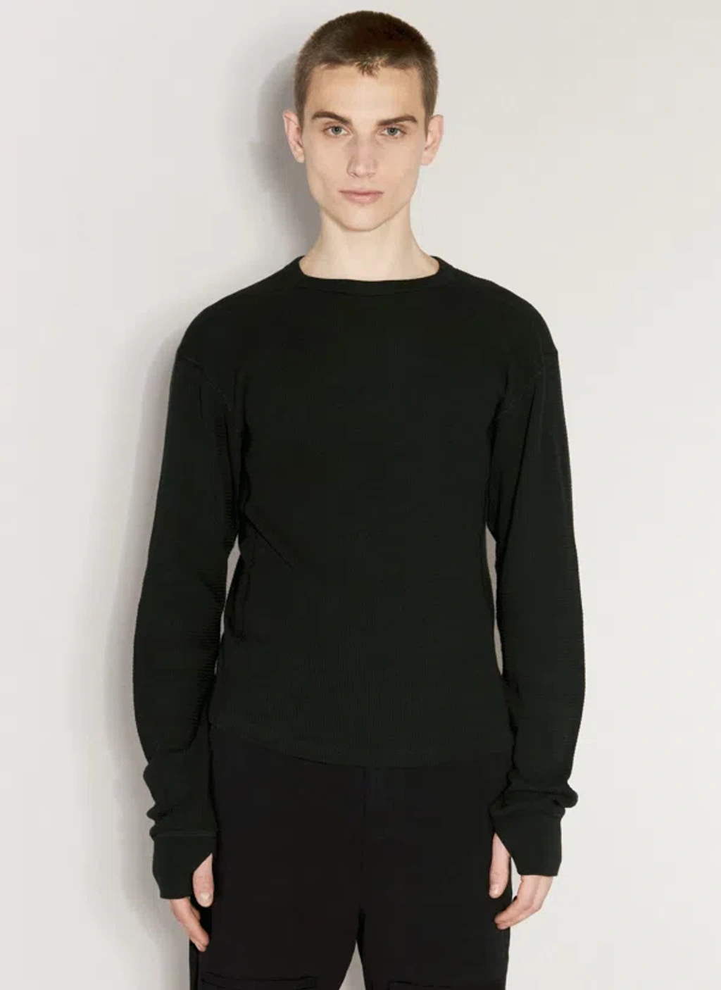 Entire Studios Thermal Long Sleeve T-shirt In Black | ModeSens