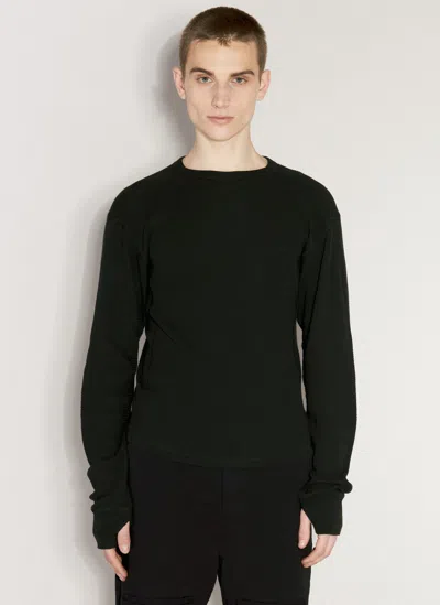 Entire Studios Thermal Long Sleeve T-shirt In Black