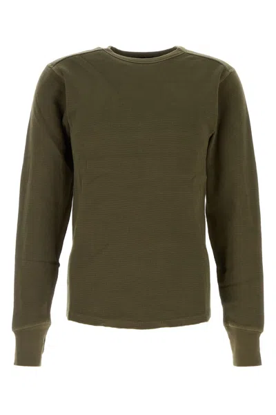 Entire Studios Ribbed Texture Crew Neck Sweater In Green