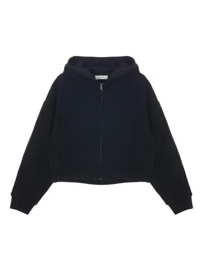 Entire Studios Thermal Zip-up Hoodie In Black