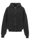 Entire Studios Womens Washed Black Eternal Zip Cotton-jersey Hoodie In Gray