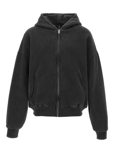 Entire Studios Thermarl Hood Washed Hoodie In Gray