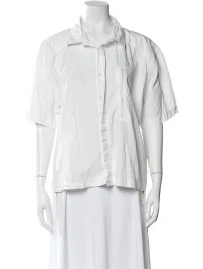 Pre-owned Entire Studios Three-quarter Sleeve Button-up Top In White