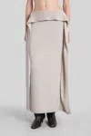 Entire Studios Tier Skirt Skirt In Grey Wool In Neutral