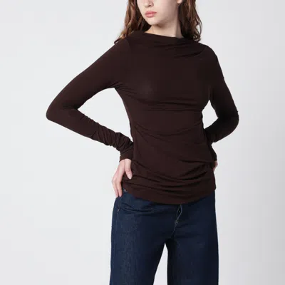 Entire Studios Long Sleeves Twist Top In Black