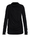 Entire Studios Long-sleeve Draped Top In Black