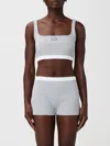 Entire Studios Ribbed Logo Bra Top In Gray