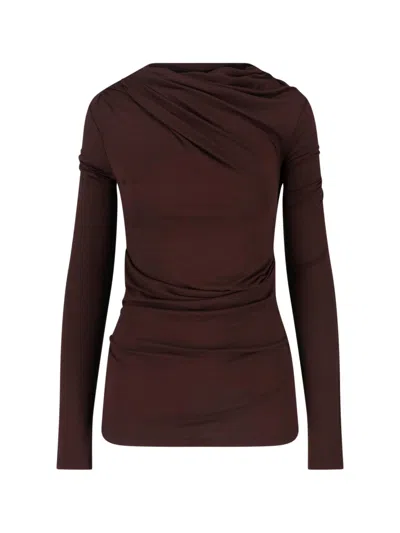 Entire Studios Top In Viscose Blend In Brown