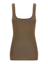 Entire Studios Ribbed Scoop Neck Sleeveless Lounge Top In Brown