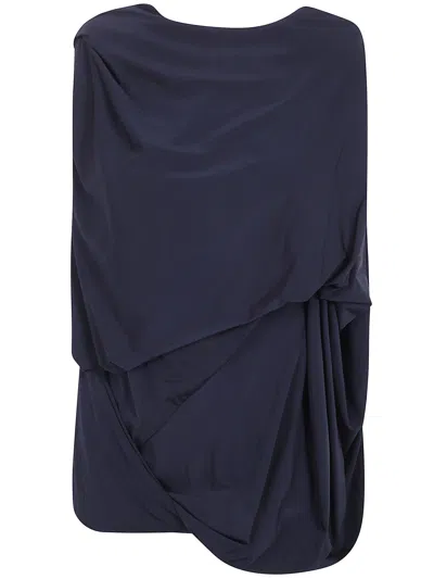 Entire Studios Top Side Drape In Animal Print