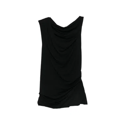 Entire Studios Ruched Sleeveless Top In Black