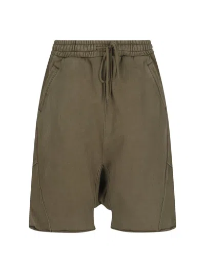 Entire Studios Washed Organic Cotton Drawstring Shorts In Washed Black