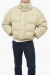 Entire Studios Turtleneck Down Jacket With Hidden Closure In Neutral