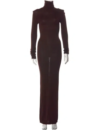 Pre-owned Entire Studios Turtleneck Long Dress In Brown