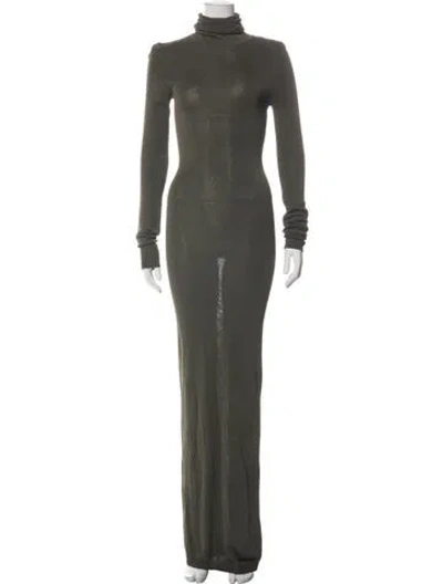 Pre-owned Entire Studios Turtleneck Long Dress In Green