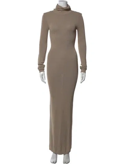 Pre-owned Entire Studios Turtleneck Long Dress In Neutrals