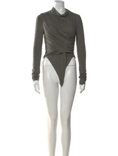 Pre-owned Entire Studios Turtleneck Long Sleeve Bodysuit In Gray