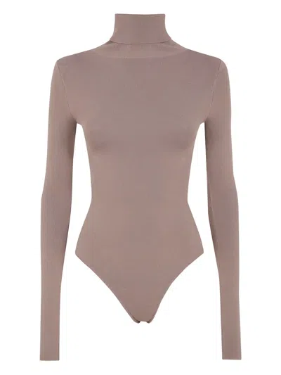 Entire Studios Turtleneck Long-sleeve Bodysuit In Neutral