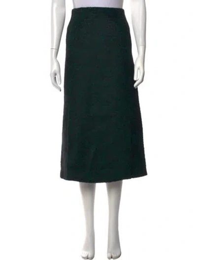 Pre-owned Entire Studios Tweed Pattern Midi Length Skirt W/ Tags In Green