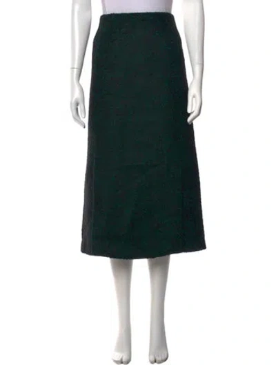 Pre-owned Entire Studios Tweed Pattern Midi Length Skirt W/ Tags In Green