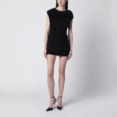 Entire Studios Twist Mini Dress In Soot Color In Black
