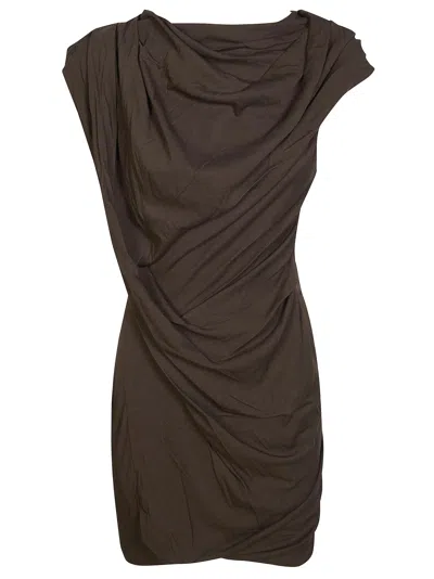 Entire Studios Twisted Draped Ruched Mini Dress In Black