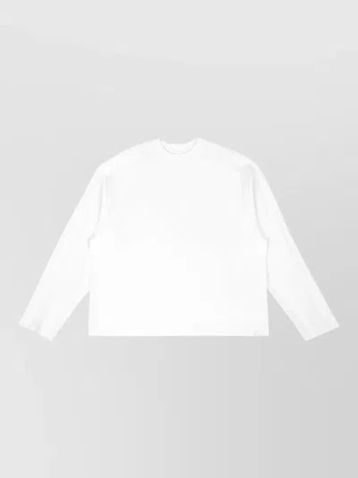 Entire Studios Unisex Crew Neck Plain Knit Sweater In White