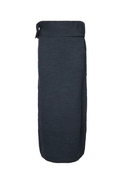 Entire Studios Unisex Virgin Wool Tiered Skirt In Blue