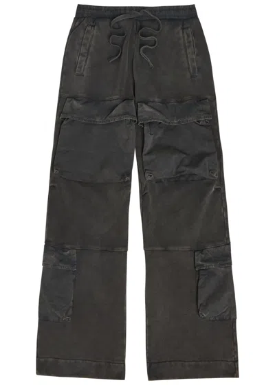 Entire Studios Utility Faded Cotton Cargo Sweatpants In Black
