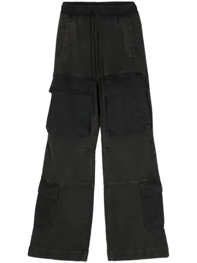 Entire Studios Organic Cotton Cargo Sport Pants With Drawstring Waist In Black