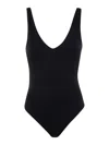 Entire Studios V Neck Bodysuit Low Back In Black