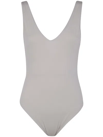 Entire Studios Seamless V Neck Bodysuit In White