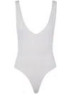Entire Studios Seamless V Neck Bodysuit In White