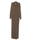 Entire Studios V-neck Panelled Maxi Dress In Brown