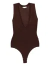 Entire Studios V-neck Sleeveless Bodysuit In Brown