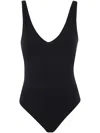 Entire Studios V Neck Bodysuit Low Back In Black