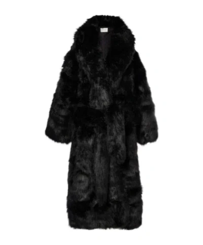 Entire Studios Vast Faux Fur Coat In Black