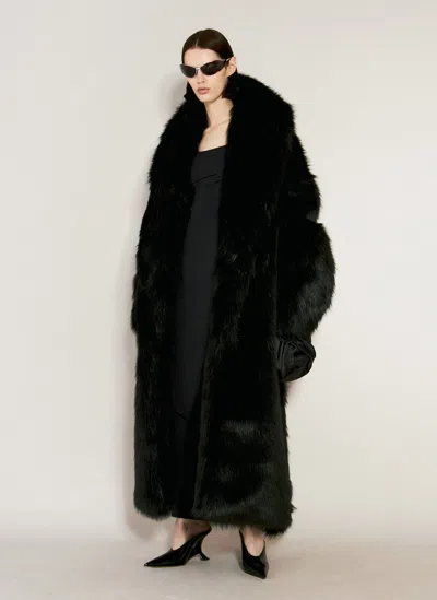 Entire Studios Vast Fur Coat In Black
