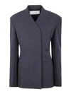 Entire Studios Vessel Tailored Jacket Structured Shoulders In Blue