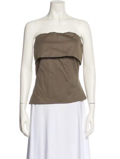 Pre-owned Entire Studios Virgin Wool Strapless Top W/ Tags In Brown
