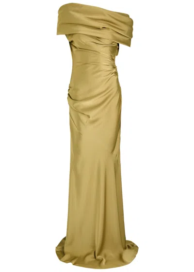 Entire Studios Viridia Satin Maxi Dress In Ecru