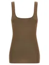 Entire Studios Ribbed Scoop Neck Sleeveless Lounge Top In Brown