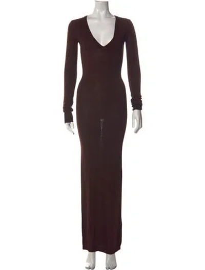 Pre-owned Entire Studios V-neck Long Dress In Brown