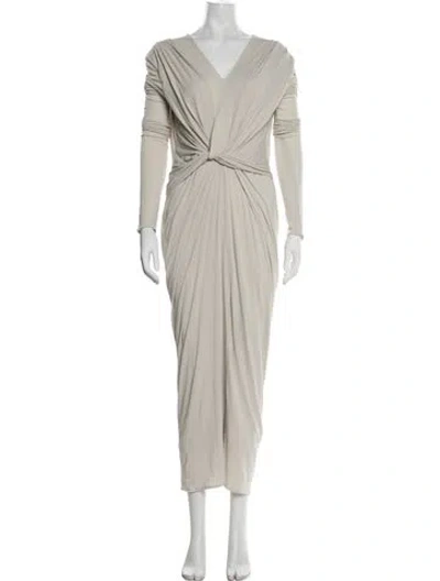 Pre-owned Entire Studios V-neck Long Dress In Neutrals
