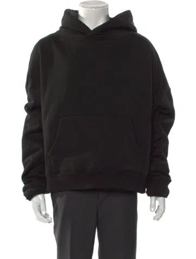 Pre-owned Entire Studios V-neck Long Sleeve Hoodie In Black