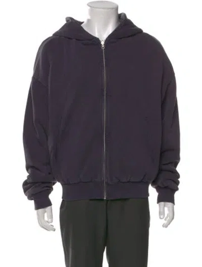 Pre-owned Entire Studios V-neck Long Sleeve Hoodie W/ Tags In Blue