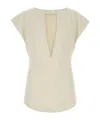 Entire Studios Sand Stretch Polyester Blend Deep Vee Tank Top In Neutral