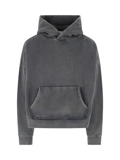 Entire Studios Washed 100% Organic Cotton Crewneck Sweater For Men In Black